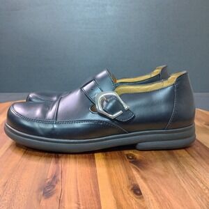 Birkenstock Footprints Womens Shoes Sanibel Size 9 9.5 Black Loafer Buckle EU 40